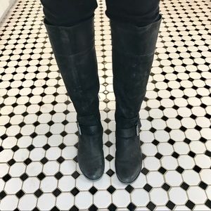 Kenneth Cole black leather knee high boots 71/2
